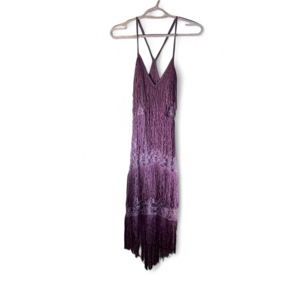 ASOS Lavender Fringe Midi Dress - Picture 2 of 9